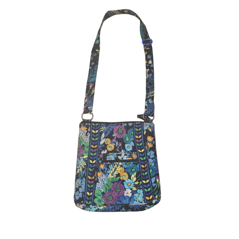 Vera Bradley Midnight Blues Hipster Crossbody Bag Navy Floral Quilted 11"X10"X2"